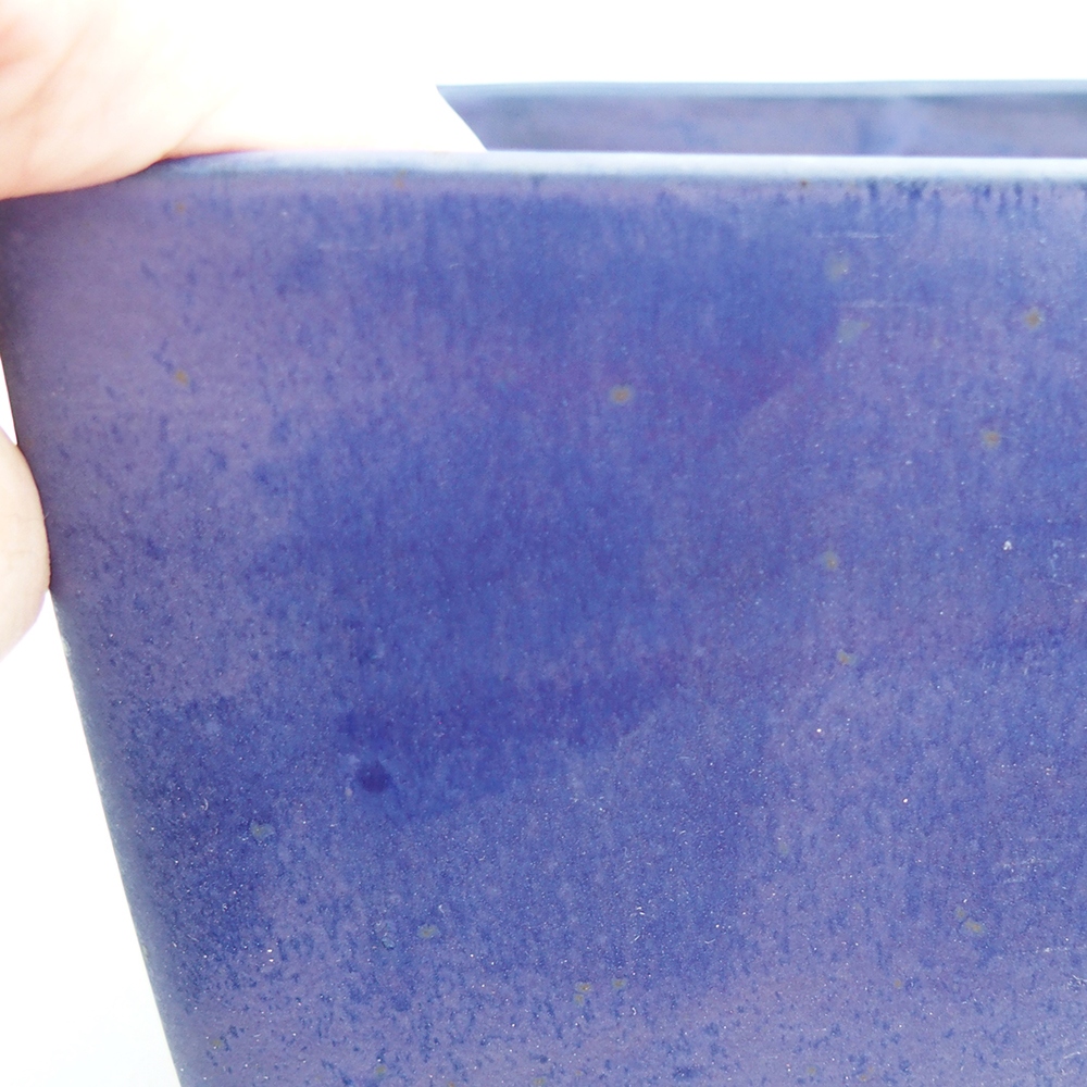 Keramická bonsai miska 15 x 15 x 10,5 cm, barva modrá