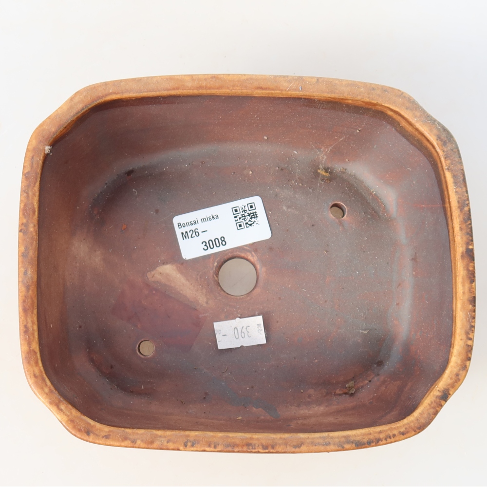 Keramická bonsai miska 17,5 x 14,5 x 5 cm, barva hnědá
