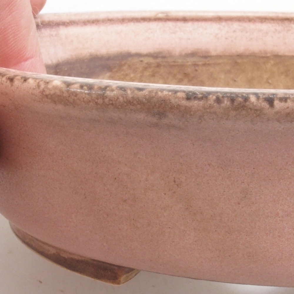 Keramická bonsai miska 15 x 14 x 4 cm, barva růžová