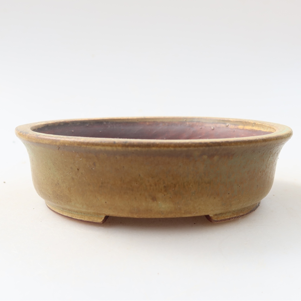 Keramická bonsai miska 12,5 x 11,5 x 3,5 cm, barva zelená
