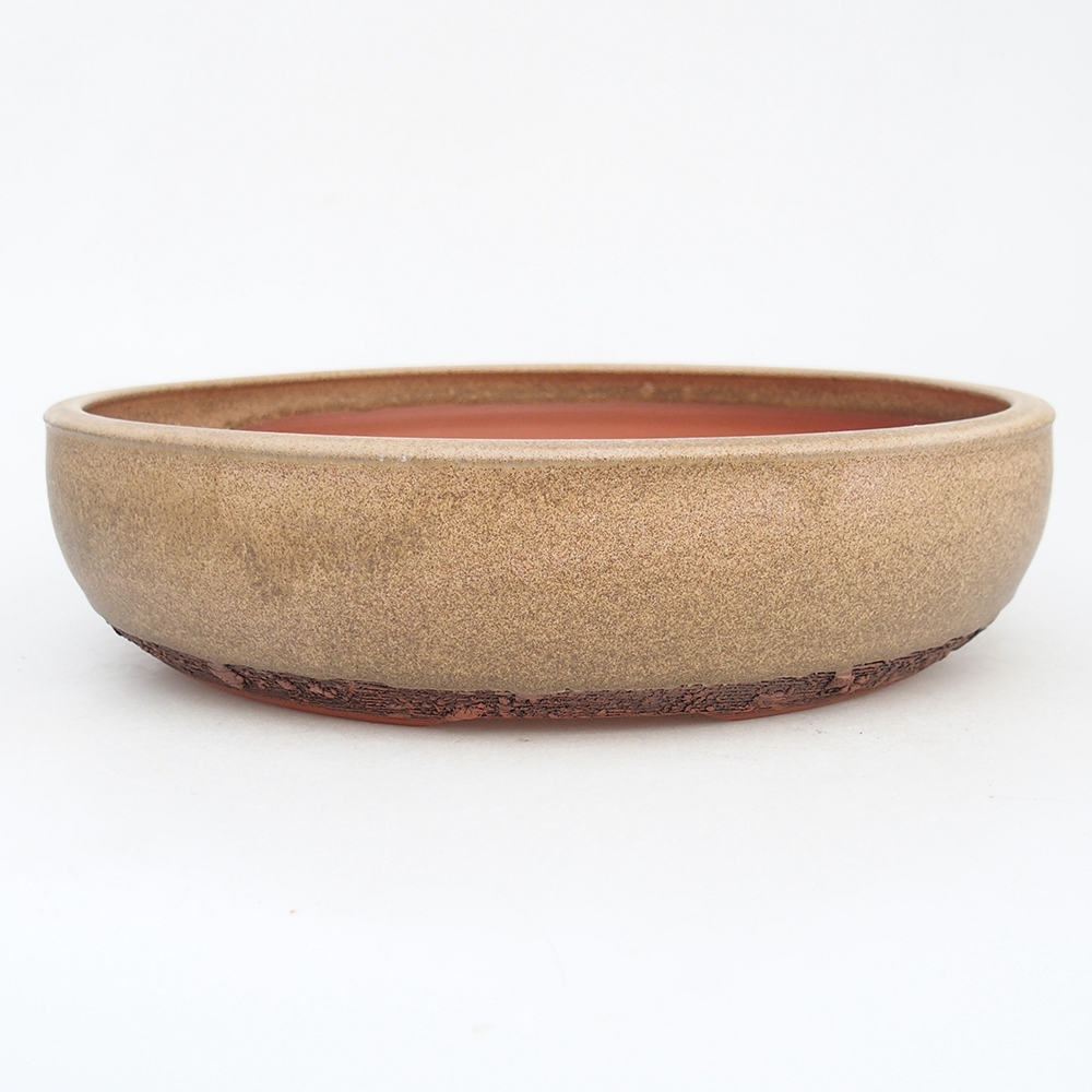 Keramická bonsai miska 24,5 x 24,5 x 6 cm, barva hnědá