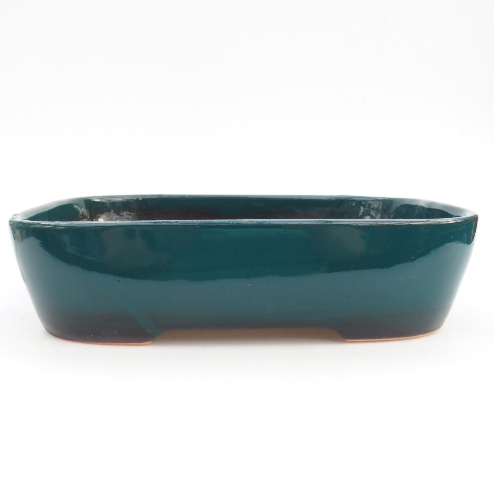 Keramická bonsai miska 23 x 18 x 5,5 cm, barva zelená