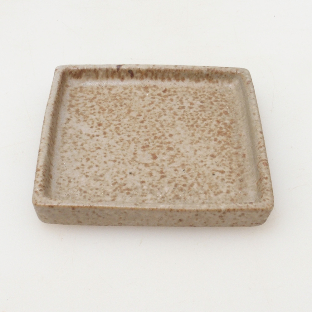 Bonsai podmiska čtverc S - 8 x 8 x 1 cm - béžová
