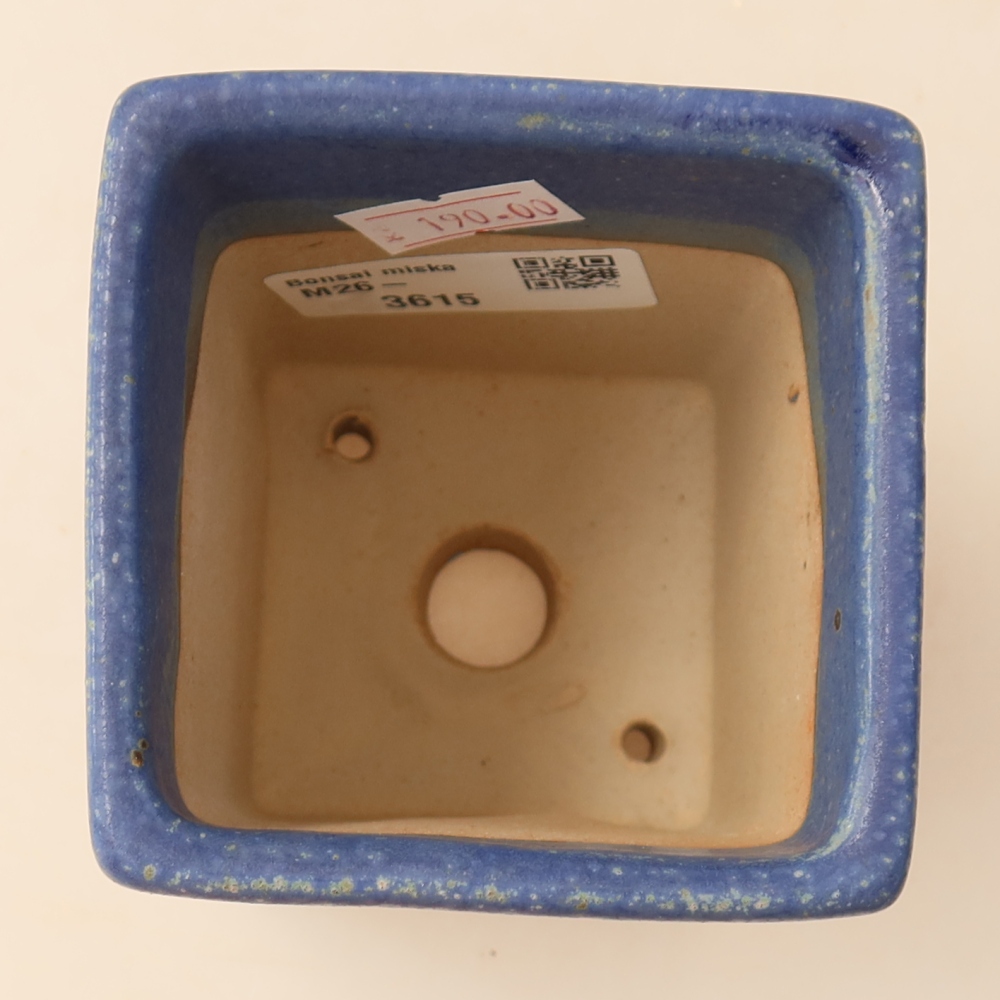 Keramická bonsai miska 7,5 x 7,5 x 10 cm, barva modrá