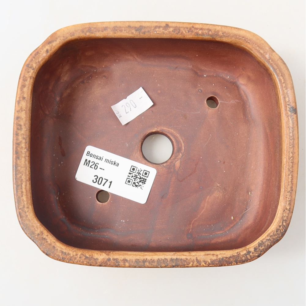 Keramická bonsai miska 13,5 x 12 x 4 cm, barva hnědá
