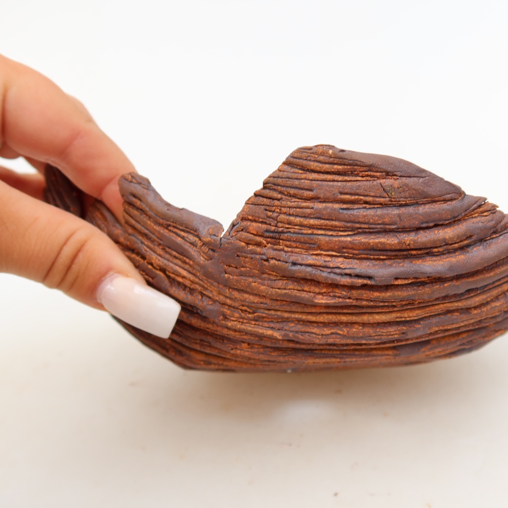 Keramická Skořápka  19 x 14 x 7 cm , barva hnědá