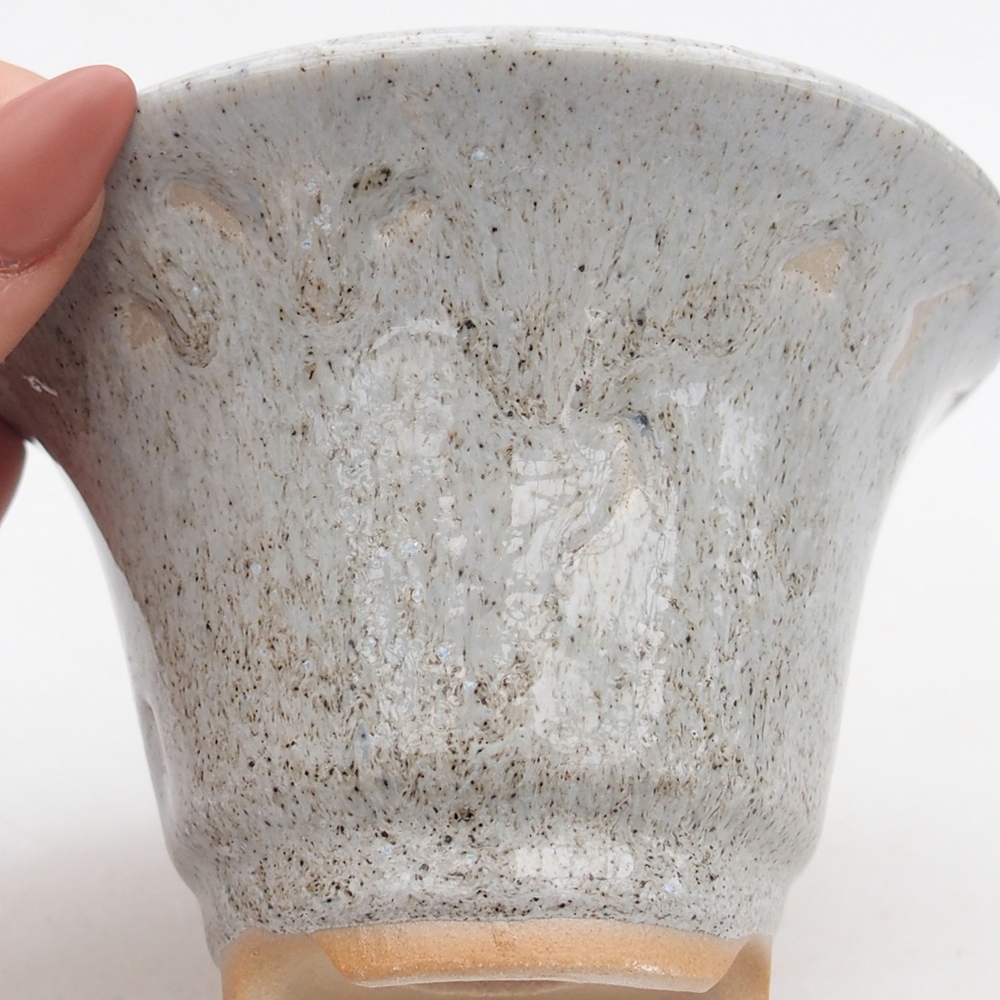 Keramická bonsai miska 10,5 x 10,5  x 7 cm, barva šedá