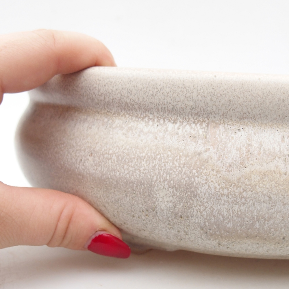 Keramická bonsai miska 24 x 24 x 8 cm, barva béžová