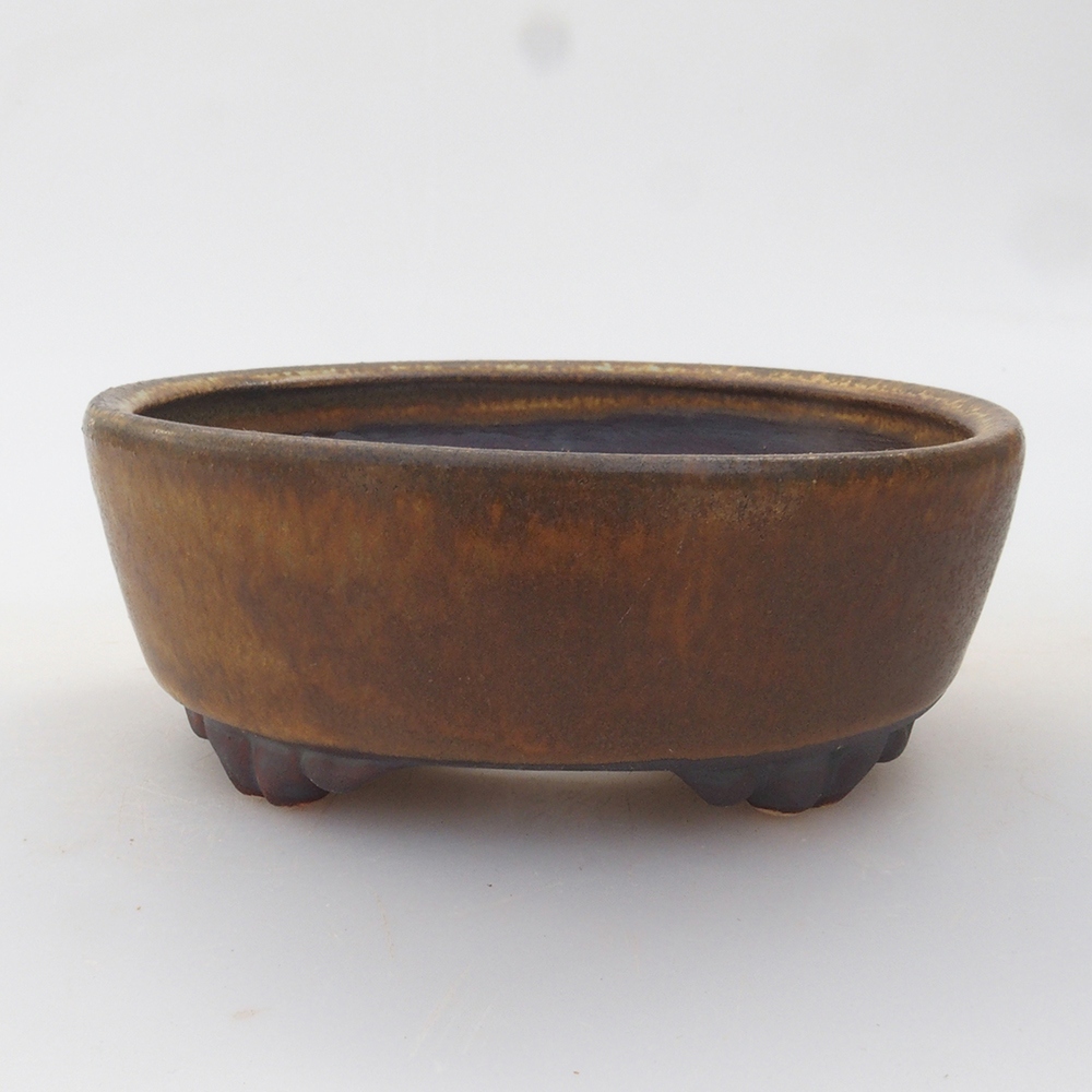 Keramická bonsai miska 9 x 8 x 3,5 cm, barva hnědá