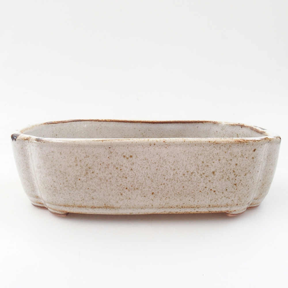 Keramická bonsai miska 18 x 13 x 5 cm, barva bílá
