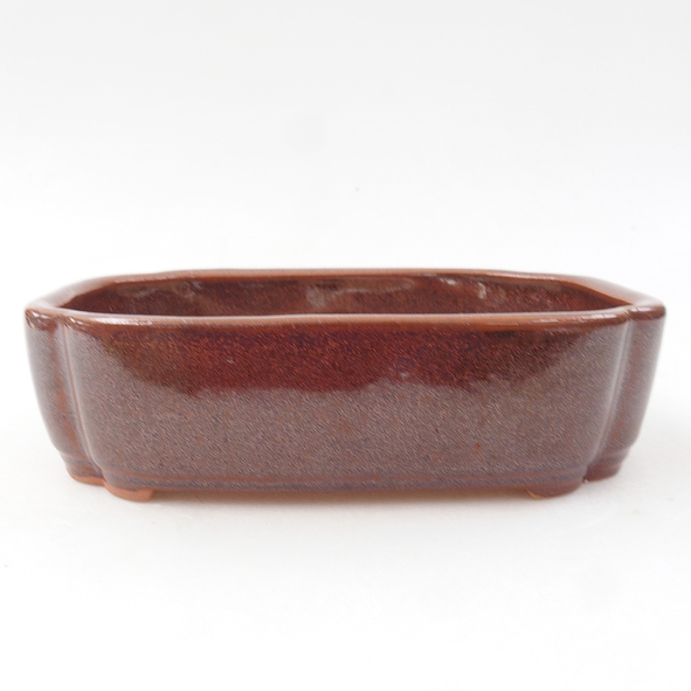 Keramická bonsai miska 15 x 11,5 x 4,5 cm, barva hnědá