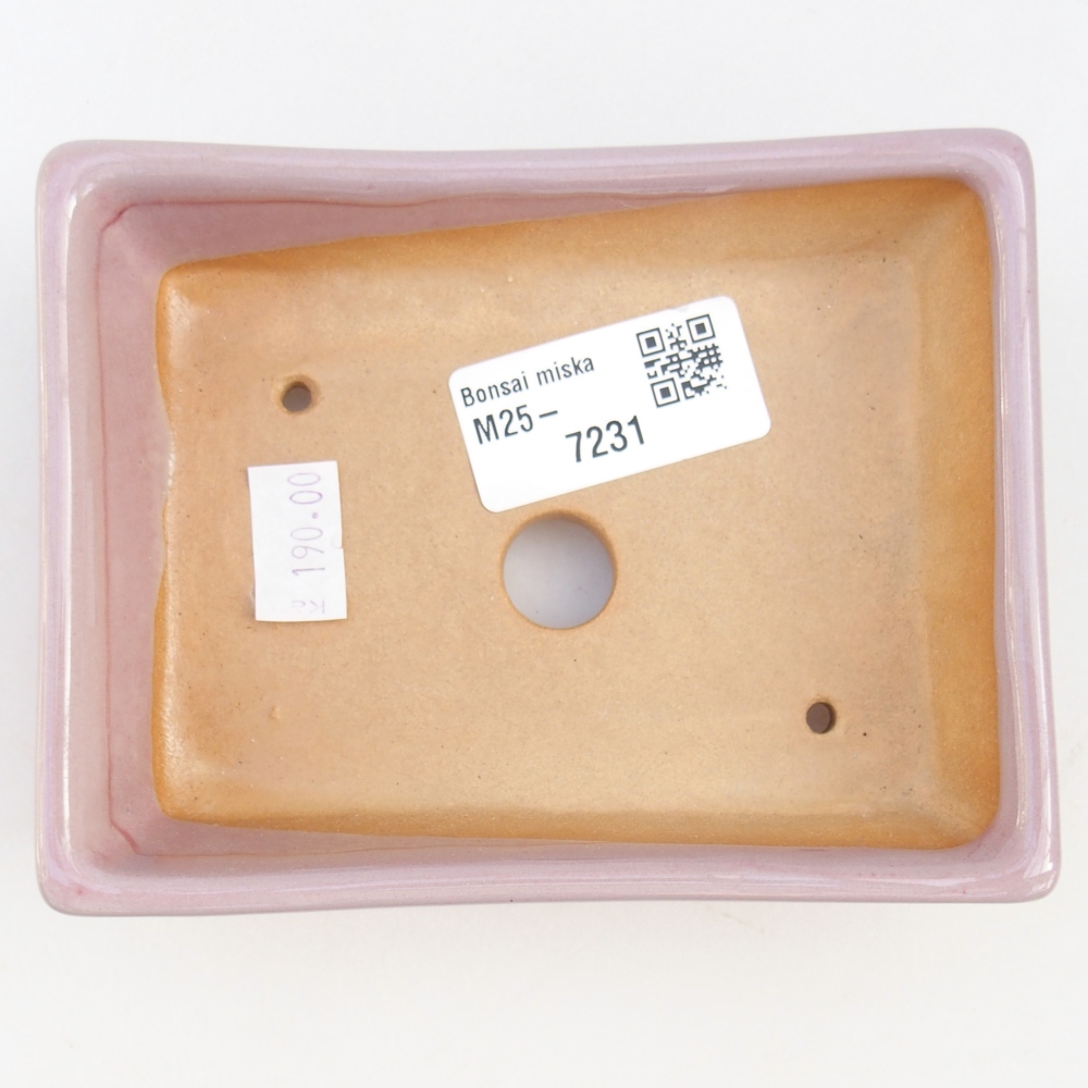 Keramická bonsai miska 12 x 9 x 3,5 cm, barva růžová