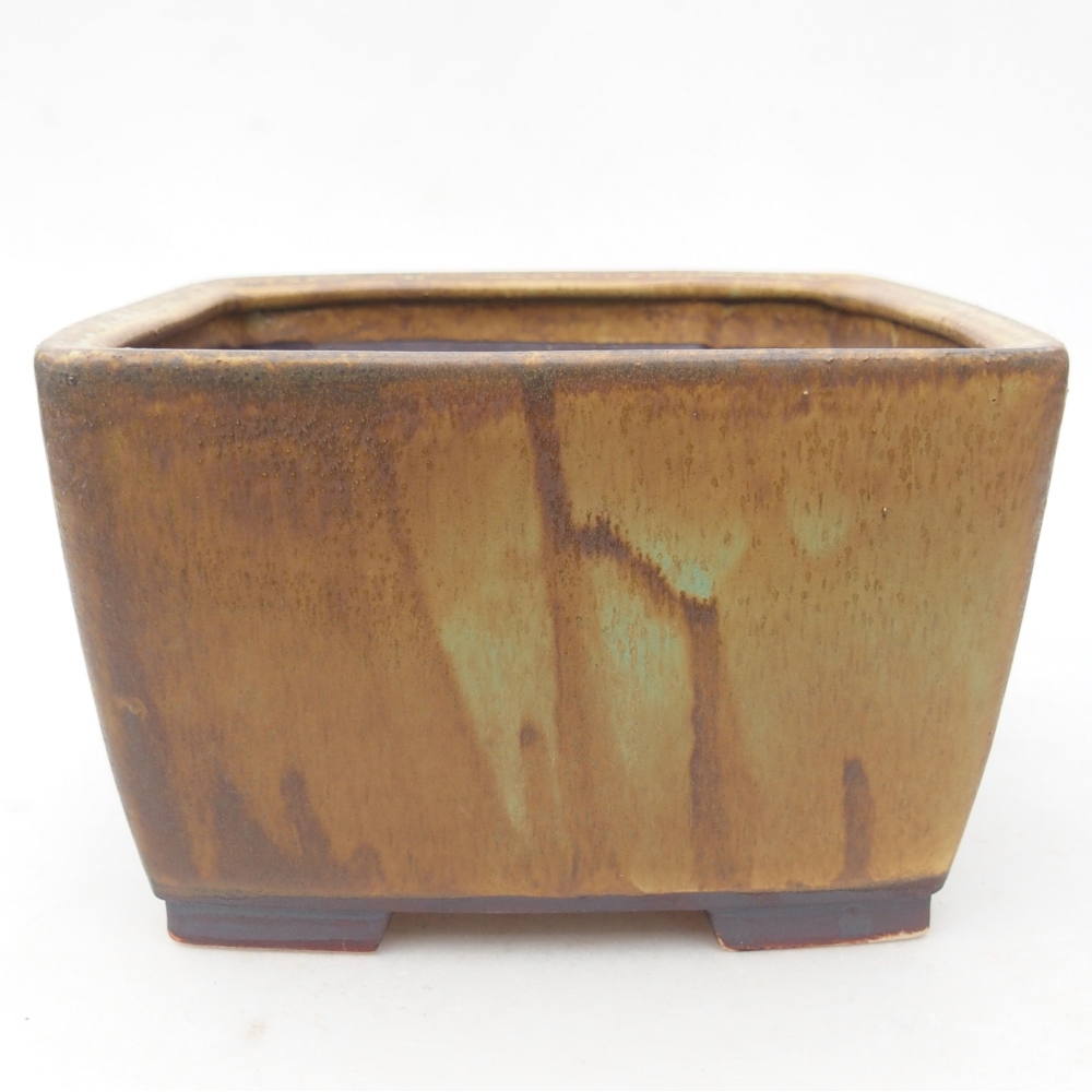 Keramická bonsai miska 16 x 16 x 10 cm, barva zelená