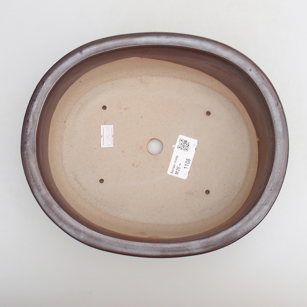 Keramická bonsai miska 23 x 19 x 7 cm, barva vínová