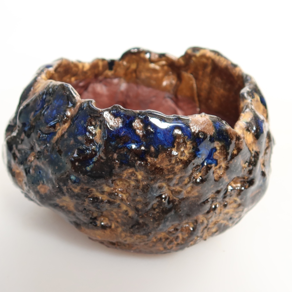 Keramická Skořápka  7 x 7 x 5,5 cm , barva modrohnědá