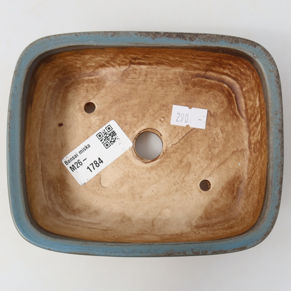 Keramická bonsai miska 14,5 x 11,5 x 4,5 cm, barva modrá