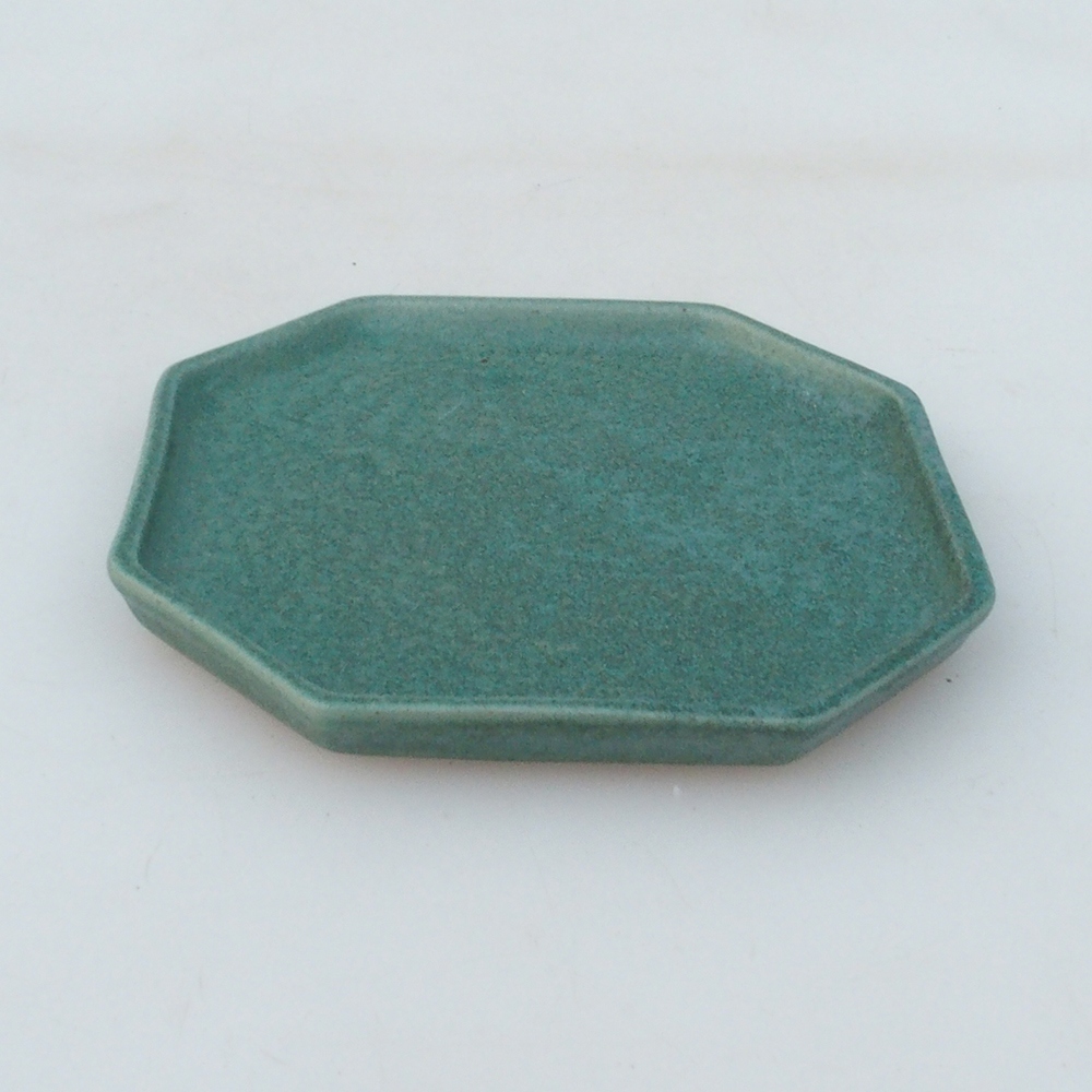 Keramická podmiska H13 -12 x 12 x 1 cm - zelená