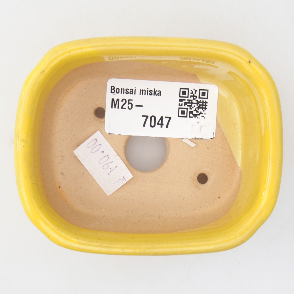 Keramická bonsai miska 8,5 x 7 x 3,5 cm, barva žlutá