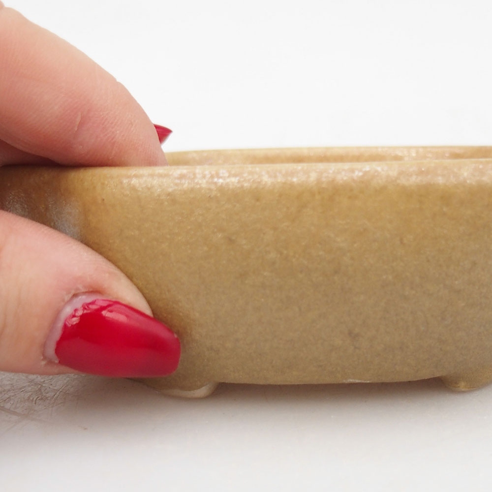 Keramická bonsai miska 10,5 x 8,5 x 3,5 cm, barva béžová