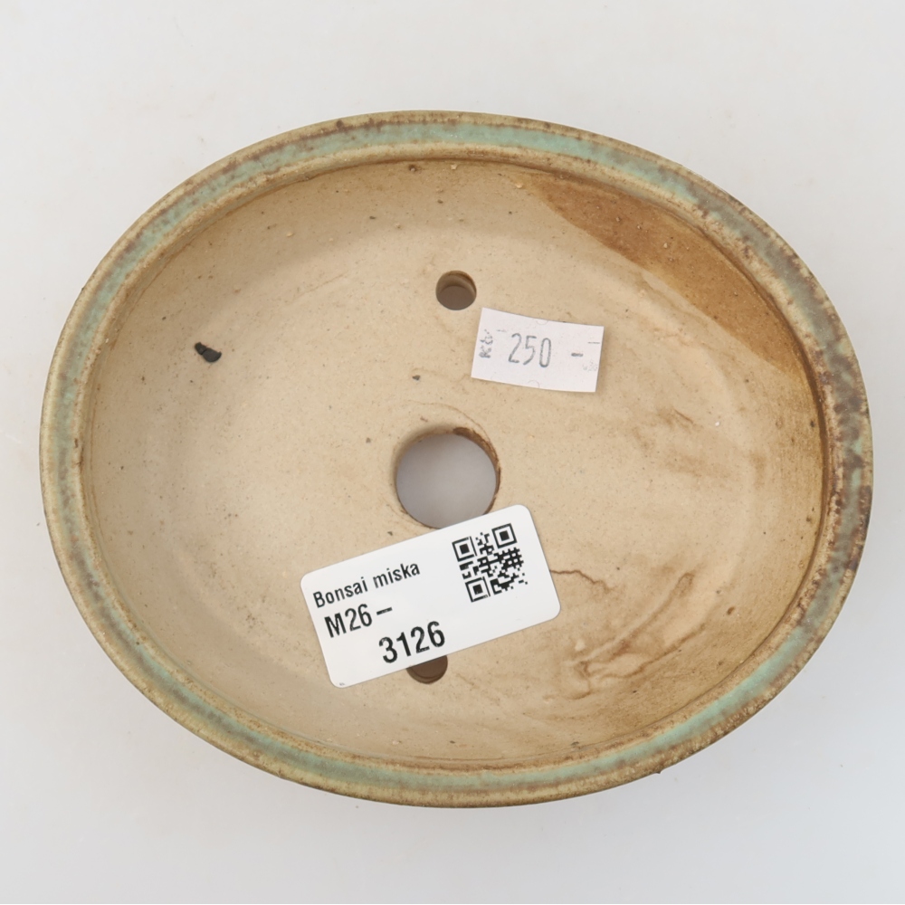 Keramická bonsai miska 12,5 x 10,5 x 3,5 cm, barva zelená