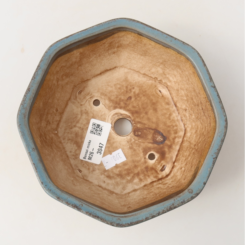 Keramická bonsai miska 17 x 16 x 6,5 cm, barva modrá