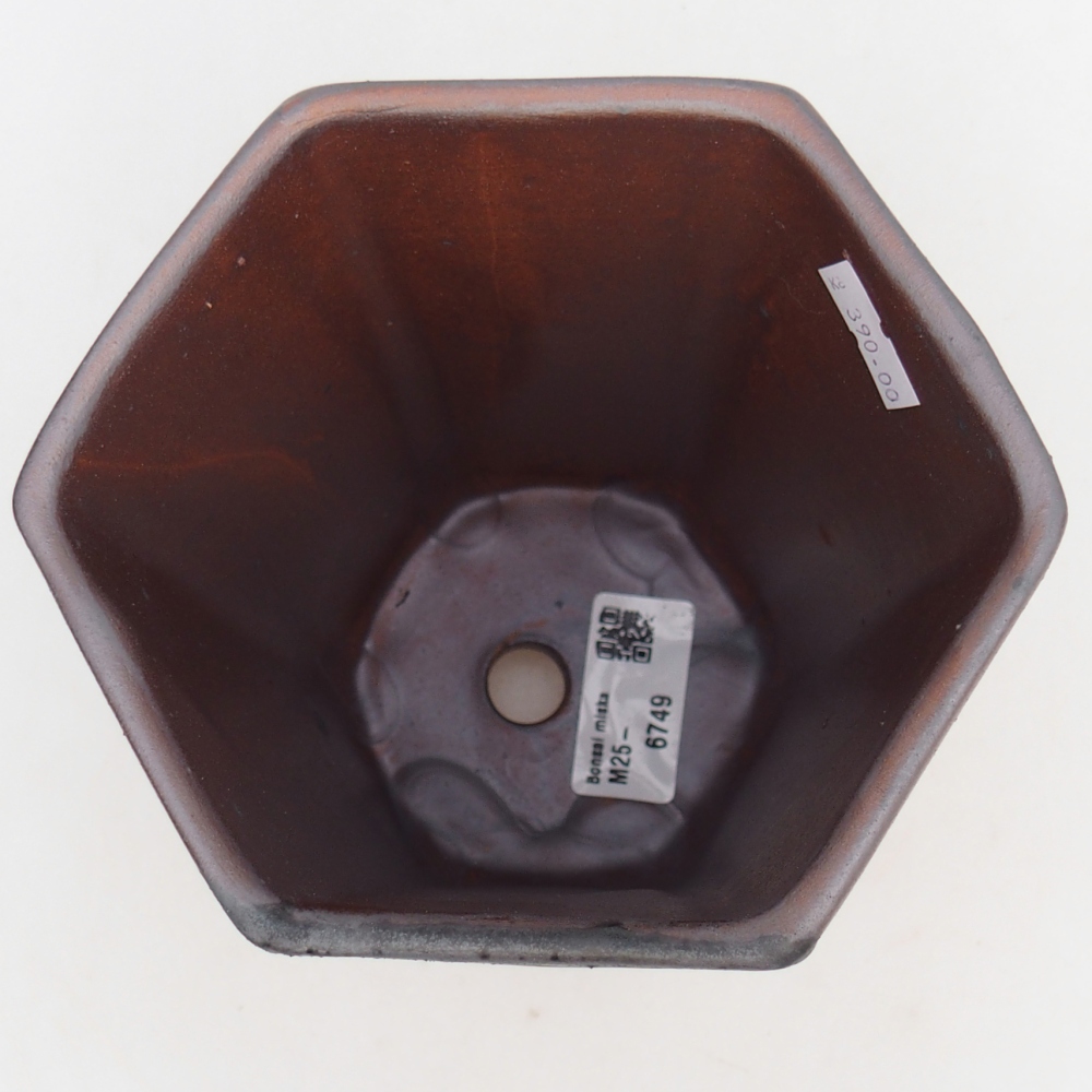 Keramická bonsai miska 12,5 x 11,5 x 16,5 cm, barva kovová