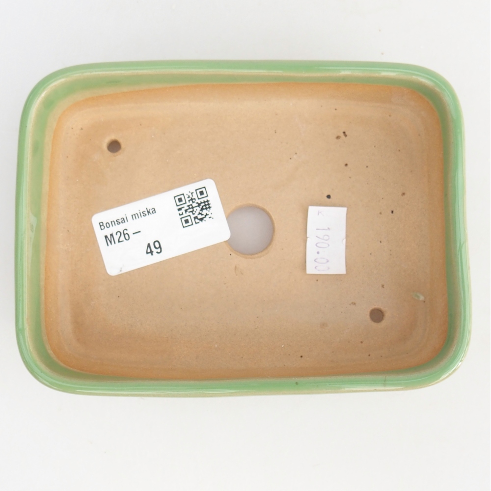 Keramická bonsai miska 12,5 x 9,5 x 3,5 cm, barva zelená