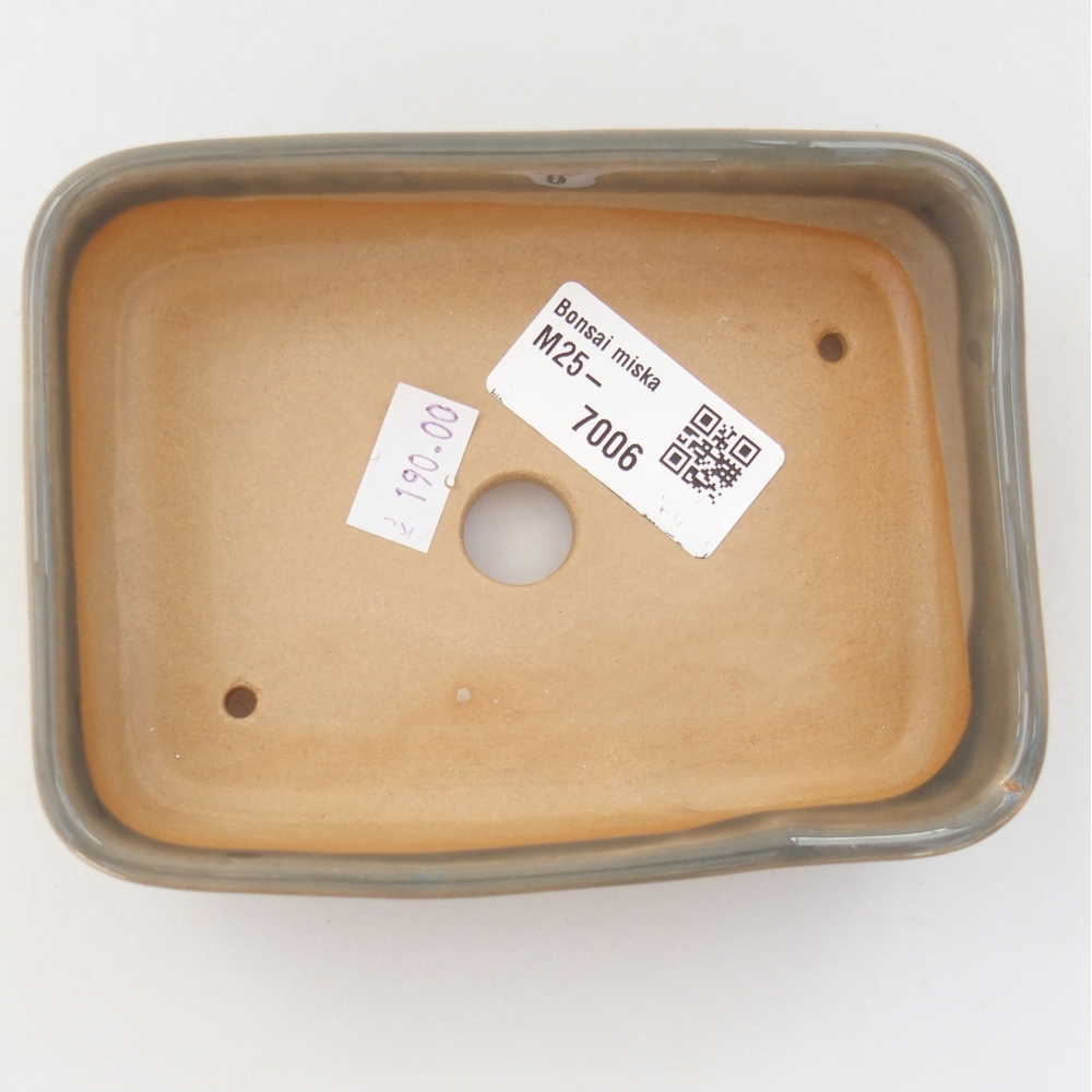 Keramická bonsai miska 13 x 9,5 x 3,5 cm, barva šedá