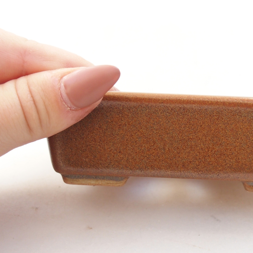 Keramická bonsai miska 11 x 8,5 x 3,5 cm, barva hnědá