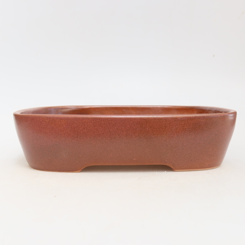 Keramická bonsai miska 23 x 18 x 5,5 cm, barva vínová