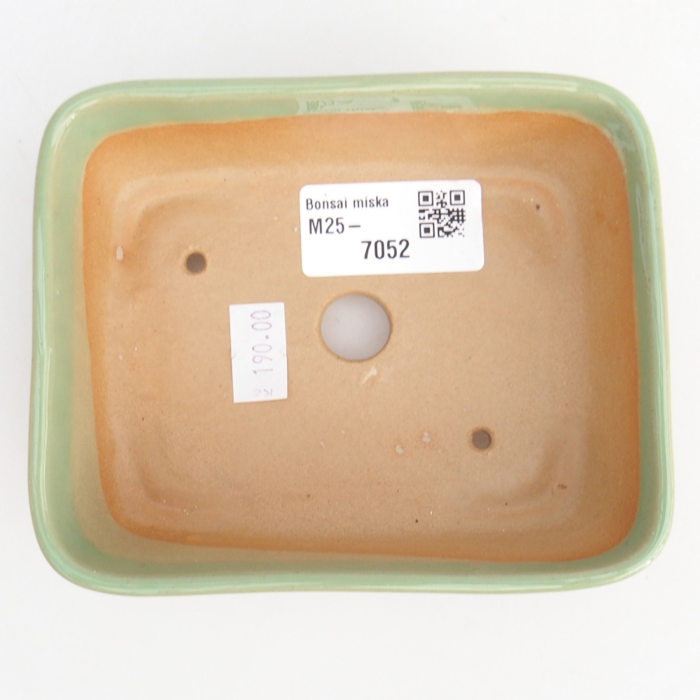 Keramická bonsai miska 12,5 x 9,5 x 3,5 cm, barva zelená
