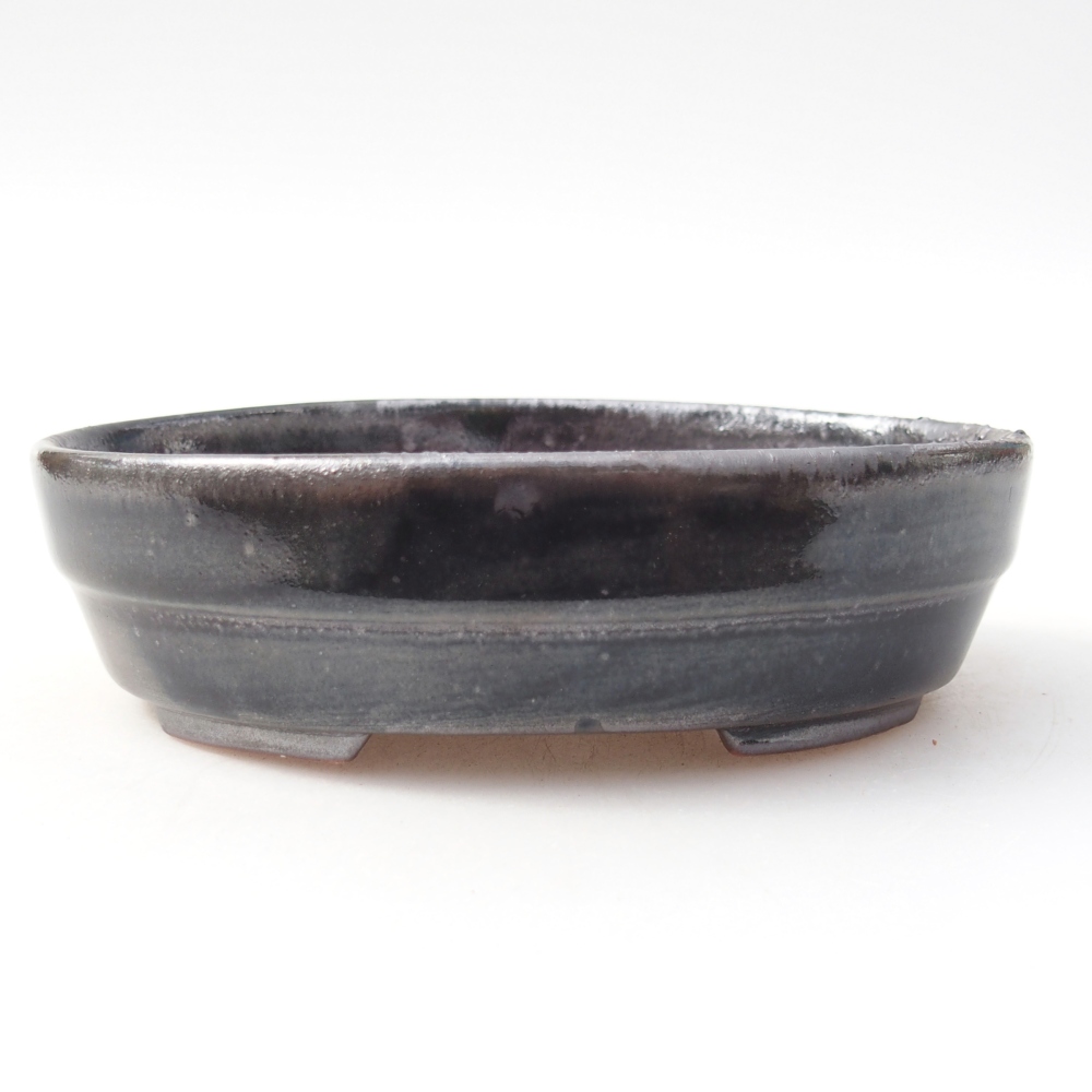 Keramická bonsai miska 14 x 10,5 x 4 cm, barva černá