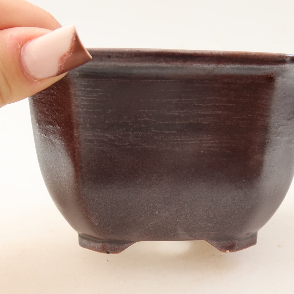 Keramická bonsai miska 10 x 10 x 6,5 cm, barva hnědá