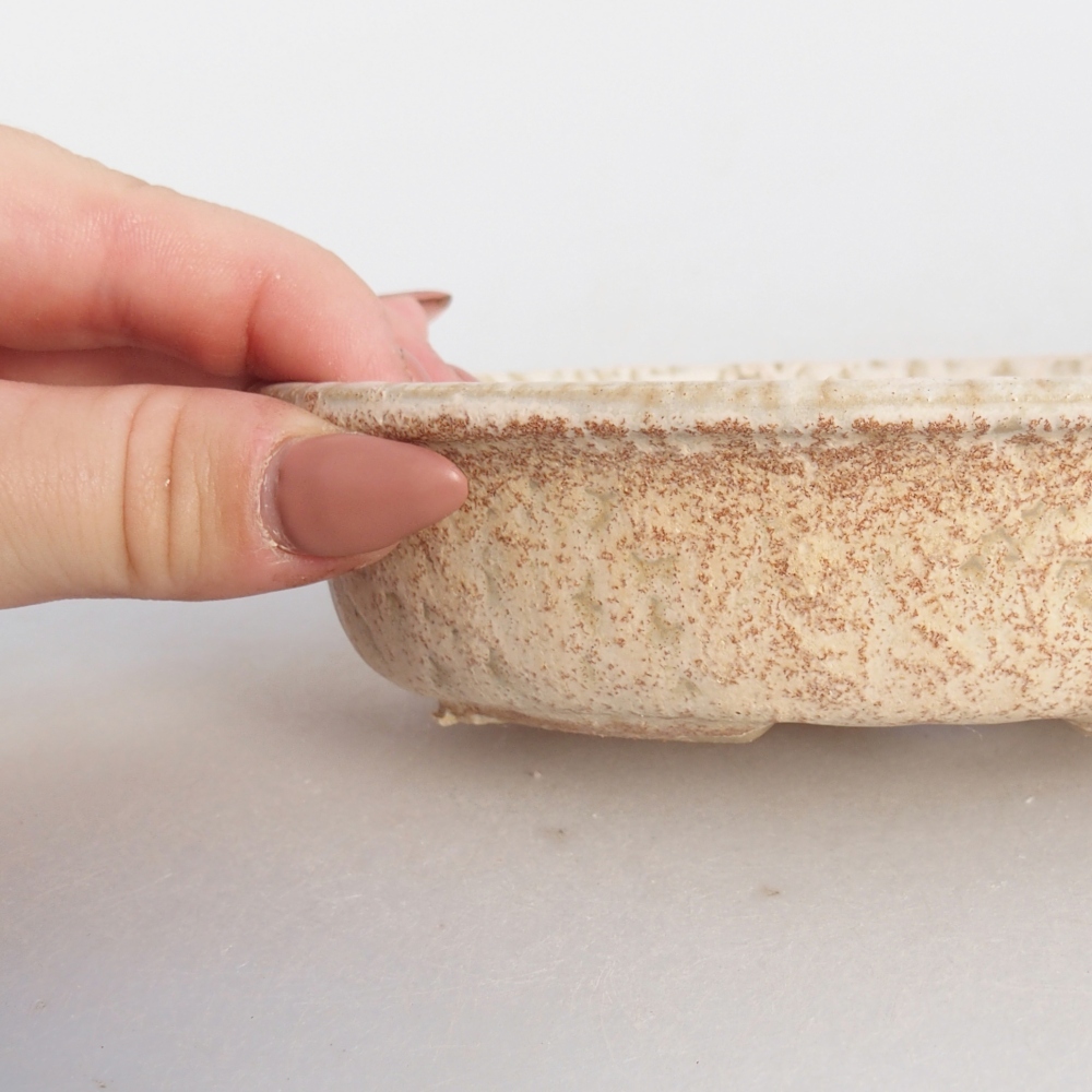 Keramická bonsai miska 15 x 10,5 x 3,5 cm, barva béžová