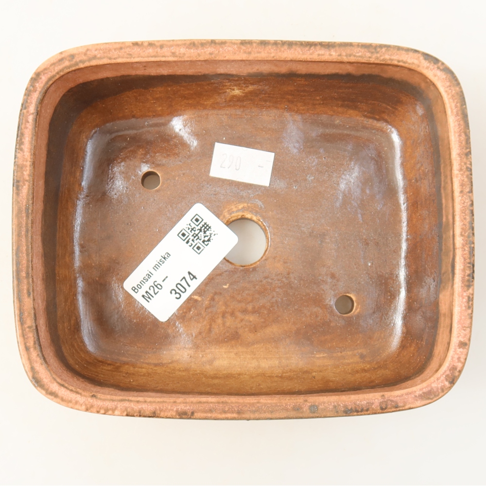 Keramická bonsai miska 14 x 11,5 x 4,5 cm, barva růžová