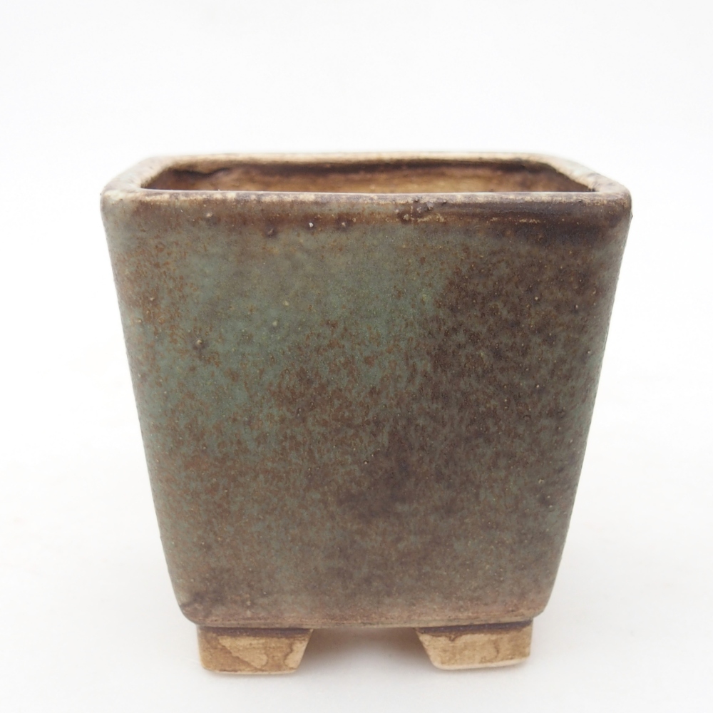 Keramická bonsai miska 7,5 x 7,5 x 7,5 cm, barva zelená