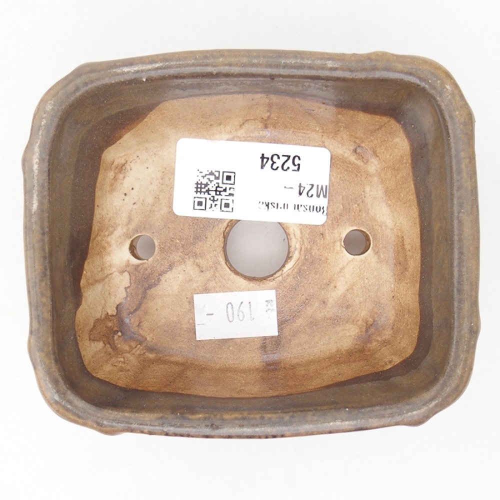 Keramická bonsai miska 10,5 x 8,5 x 4 cm, barva hnědá