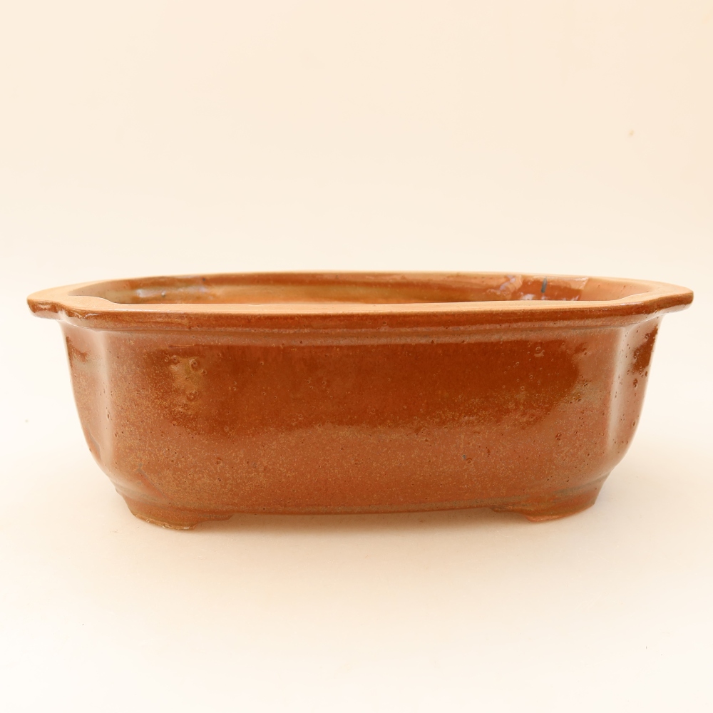 Keramická bonsai miska 22,5 x 17,5 x 7,5 cm, barva hnědá