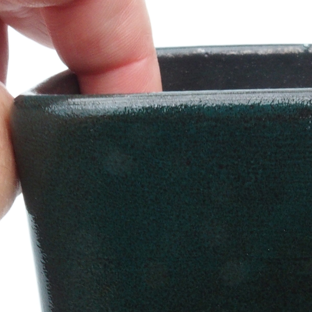 Keramická bonsai miska 9 x 9 x 11 cm, barva zelená