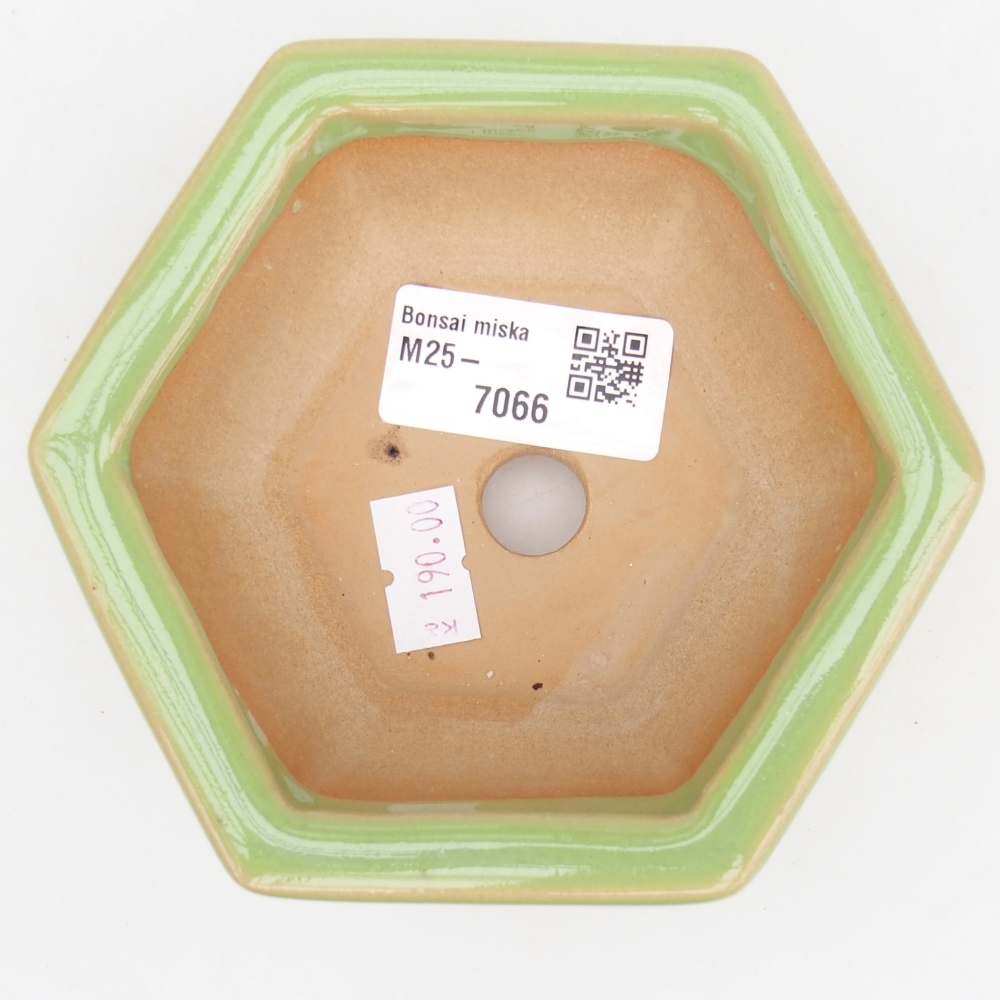 Keramická bonsai miska 12 x 10,5 x 4,5 cm, barva zelená