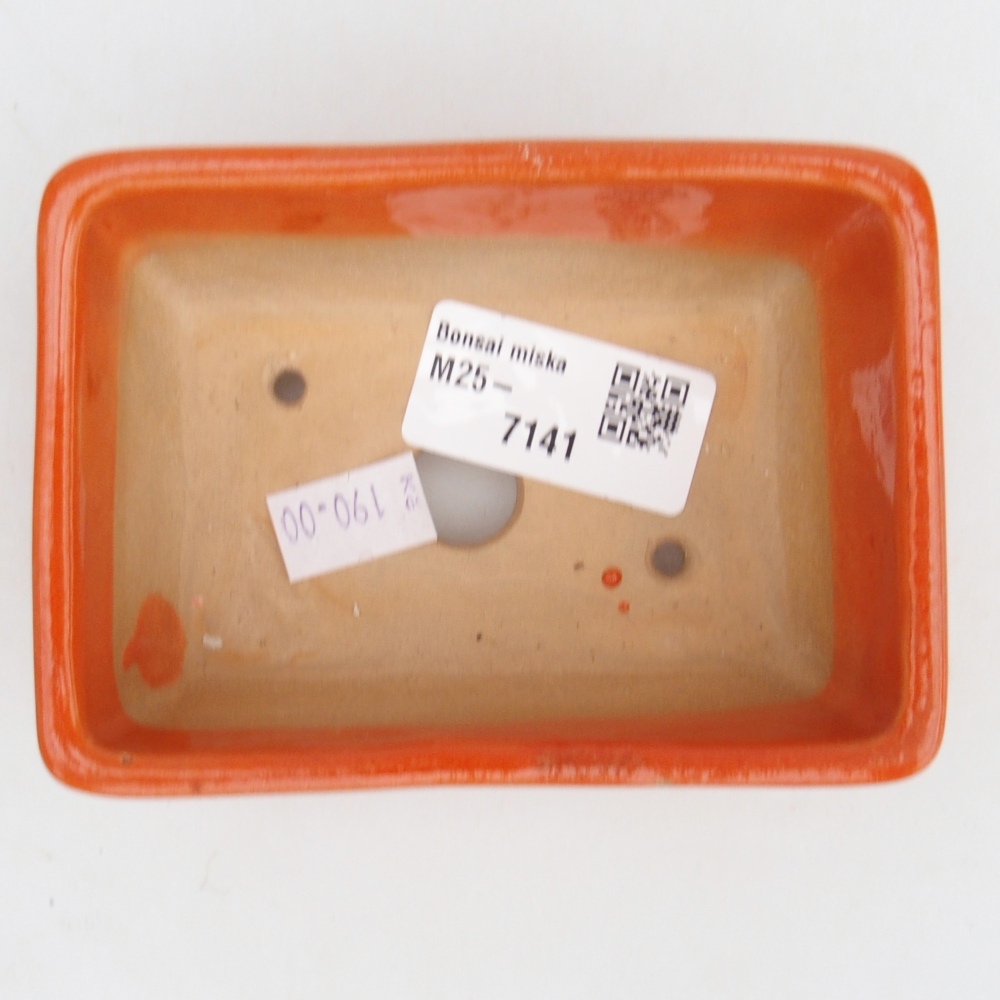 Keramická bonsai miska 10,5 x 7,5 x 4,5 cm, barva oranžová