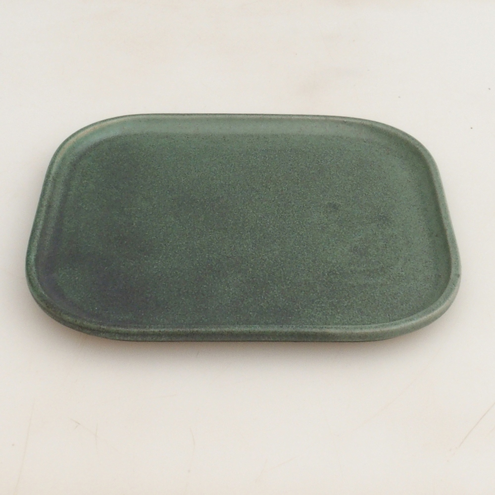 Keramická podmiska H36 - 17,5 x 15 x 1 cm  zelená