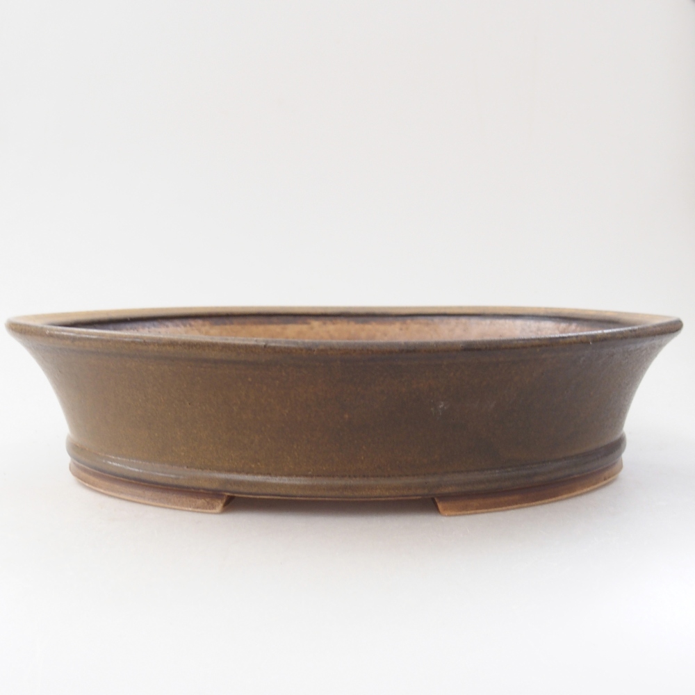 Keramická bonsai miska 27 x 24 x 6 cm, barva hnědá