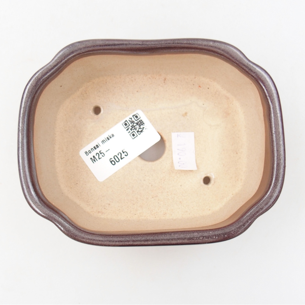 Keramická bonsai miska 12 x 9 x 4,5 cm, barva hnědá