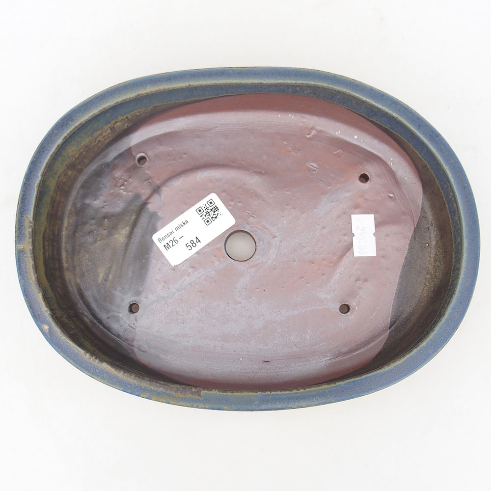 Keramická bonsai miska 22 x 17 x 4 cm, barva modrá