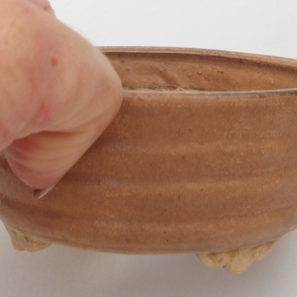 Keramická bonsai miska 10,5 x 9 x 4 cm, barva hnědá