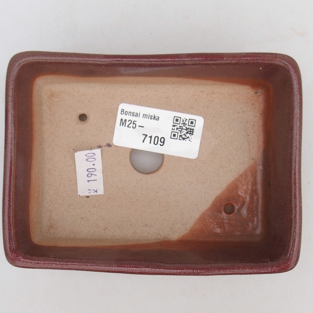 Keramická bonsai miska 11,5 x 9,5 x 6 cm, barva vínová