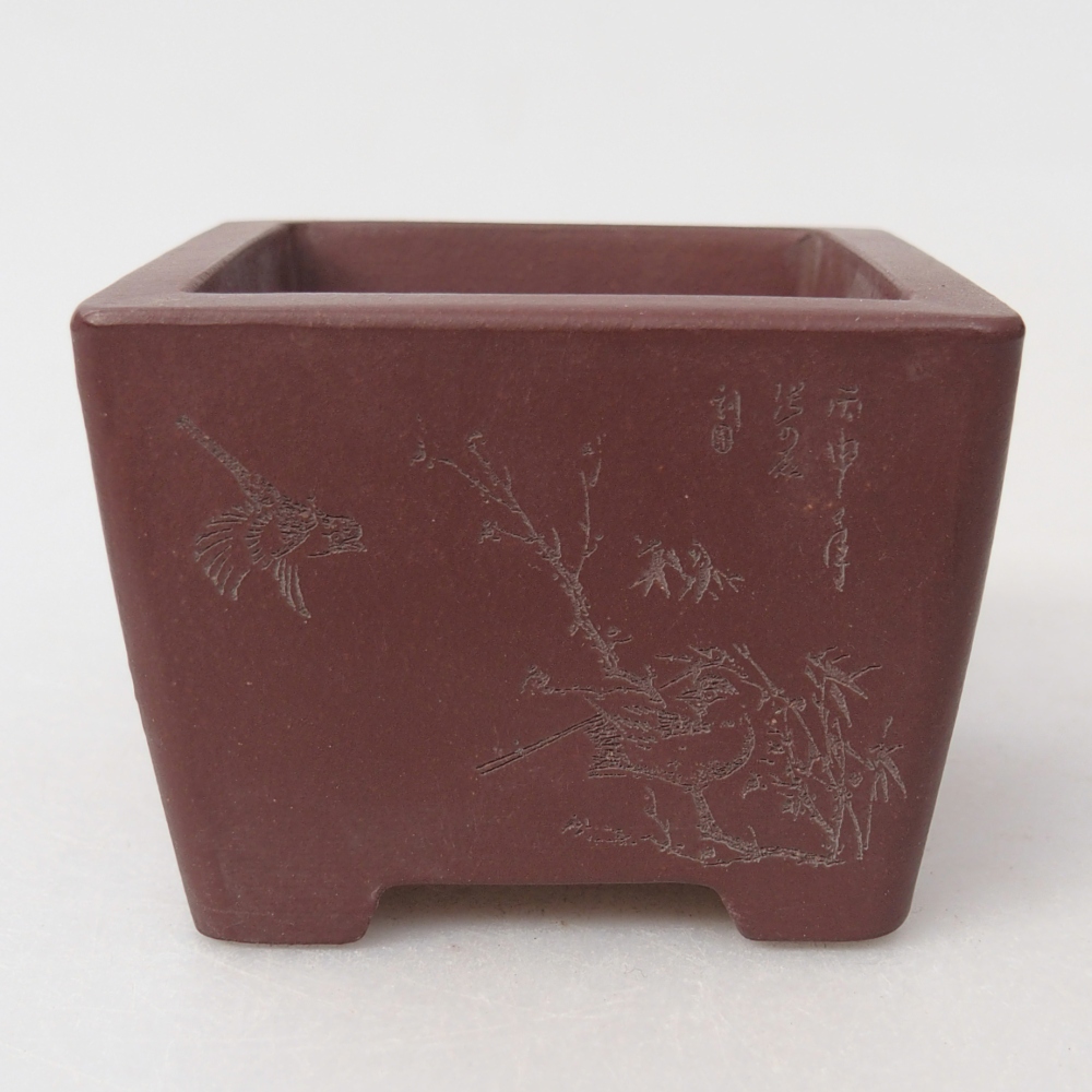Mini bonsai miska 6 x 6 x 4,5 cm, barva hnědá