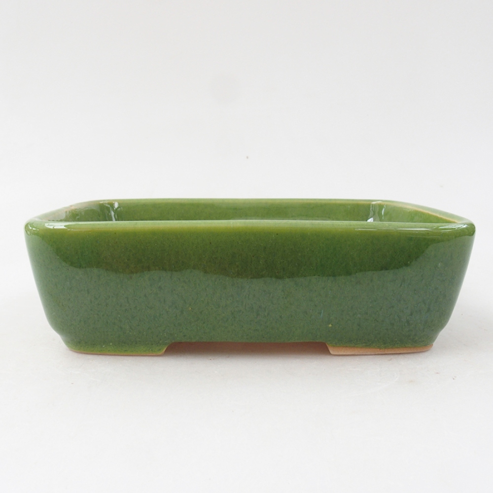 Keramická bonsai miska 15 x 12 x 4,5 cm, barva zelená