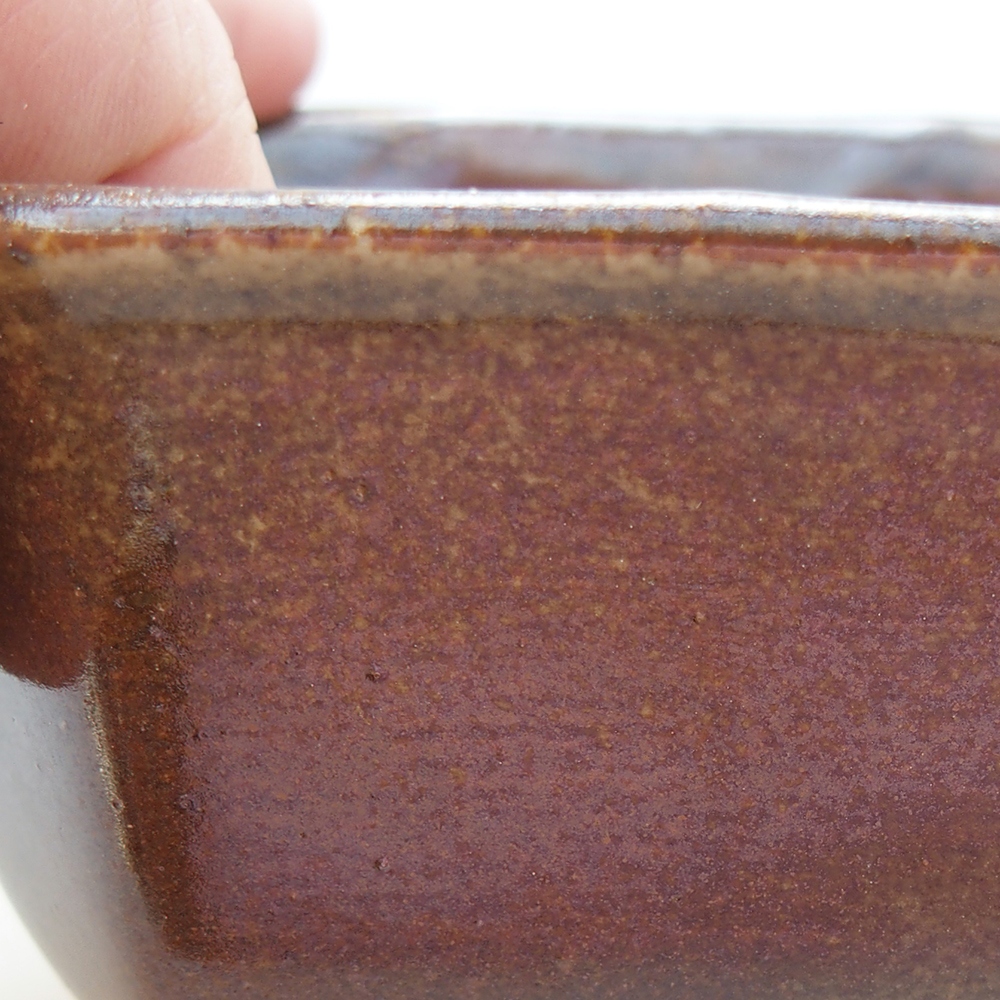 Keramická bonsai miska 10 x 10 x 6 cm, barva hnědá